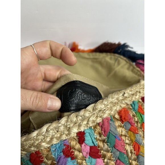 Sam Edelman Circus Jute Crossbody Tassle Fold Over Bag Purse Colorful NEW - Picture 7 of 8